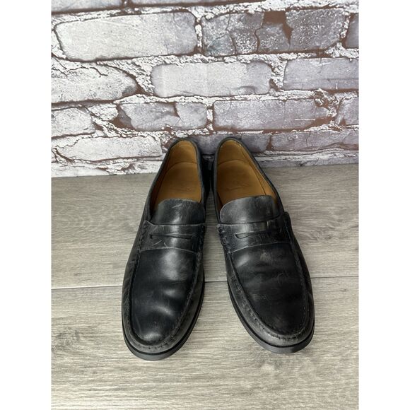 Massimo Dutti Black Leather Penny Loafers Slip On Dress Shoes Men Sz 42EU/9M US main image 13